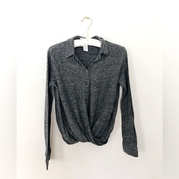 Sundance | grey collared knit twist bottom sweater | size xs - Picture 1 of 5